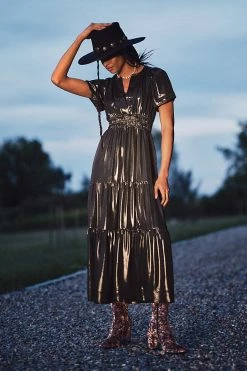 Buy ???? The Somerset Collection By Anthropologie The Somerset Maxi ???? Dress: Shine Edition CARBON ⌛ 7 Buy ???? The Somerset Collection By Anthropologie The Somerset Maxi ???? Dress: Shine Edition CARBON ⌛ -PAIGE-shop unnamed file 3478