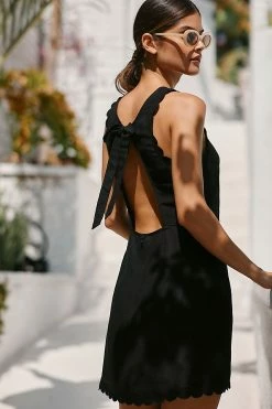 Wholesale ???? By Anthropologie Scalloped Mini ???? Dress BLACK ???? -PAIGE-shop unnamed file 3487