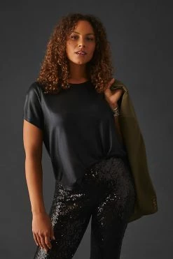 Best Sale ???? Porridge Shine Glam Tee BLACK ✨ -PAIGE-shop unnamed file 3493