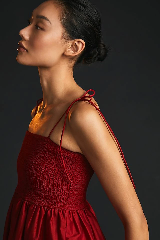 Dhruv Kapoor Smocked Cerise Dress Flash Sale ???? Dhruv Kapoor Smocked Cerise ???? Dress RED ❤️ -PAIGE-shop unnamed file 3507