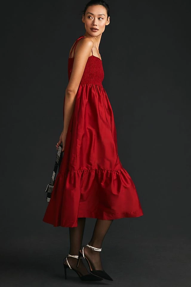 Dhruv Kapoor Smocked Cerise Dress Flash Sale ???? Dhruv Kapoor Smocked Cerise ???? Dress RED ❤️ -PAIGE-shop unnamed file 3508