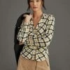 Outlet ???? Pilcro Ruched ???? Shirt NEUTRAL MOTIF ???? -PAIGE-shop unnamed file 3512