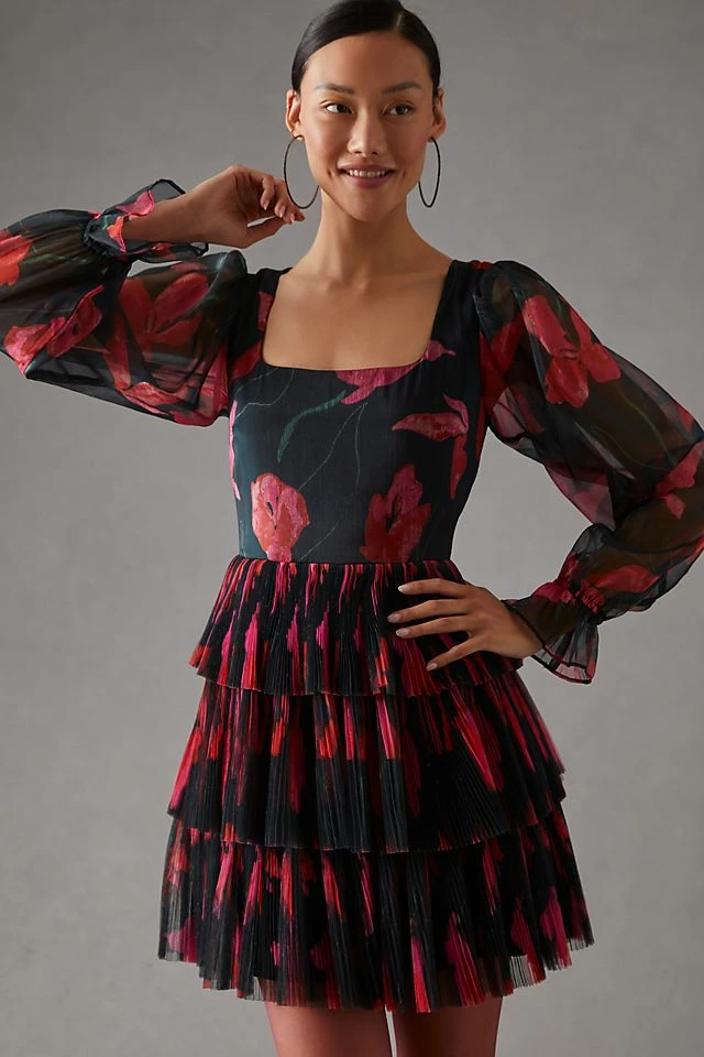 Hutch Petite Tiered Tulle Mini Dress Budget ???? Hutch Petite Tiered Tulle Mini ???? Dress BLACK MOTIF ❤️ -PAIGE-shop unnamed file 3533