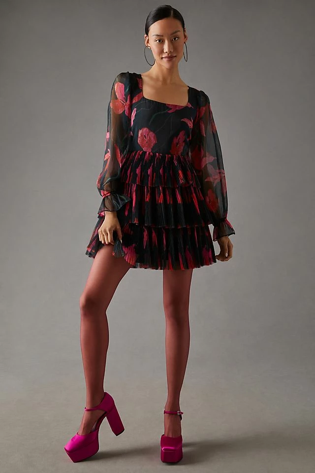 Hutch Petite Tiered Tulle Mini Dress Budget ???? Hutch Petite Tiered Tulle Mini ???? Dress BLACK MOTIF ❤️ -PAIGE-shop unnamed file 3535