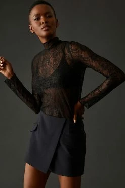 Cheap ❤️ By Anthropologie Lace Layering Turtleneck BLACK ???? -PAIGE-shop unnamed file 3564