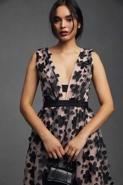 Top 10 ✔️ By Anthropologie 3-D Floral ???? Dress BLACK MOTIF ???? -PAIGE-shop unnamed file 3583