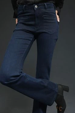 Outlet ???? Pilcro Mid-Rise Slim Puddle Bootcut ???? Jeans DENIM DARK ???? -PAIGE-shop unnamed file 3594