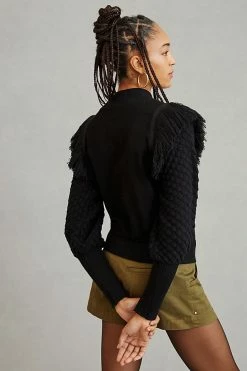 Outlet ???? Dolan Left Coast DOLAN Fringed Sweater BLACK ???? -PAIGE-shop unnamed file 3615