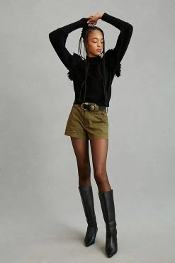 Outlet ???? Dolan Left Coast DOLAN Fringed Sweater BLACK ???? -PAIGE-shop unnamed file 3617