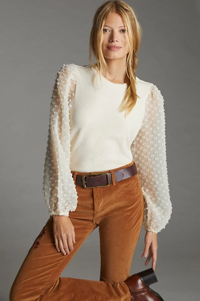 Maeve Textured-Sleeve Top New ???? Maeve Textured-Sleeve Top IVORY ???? -PAIGE-shop unnamed file 3620