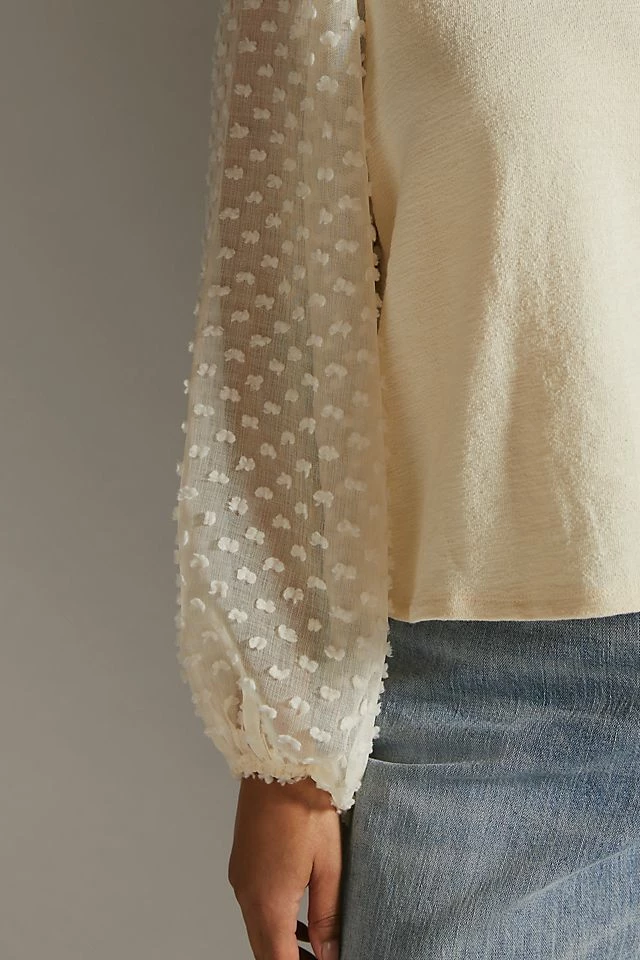 Maeve Textured-Sleeve Top New ???? Maeve Textured-Sleeve Top IVORY ???? -PAIGE-shop unnamed file 3625