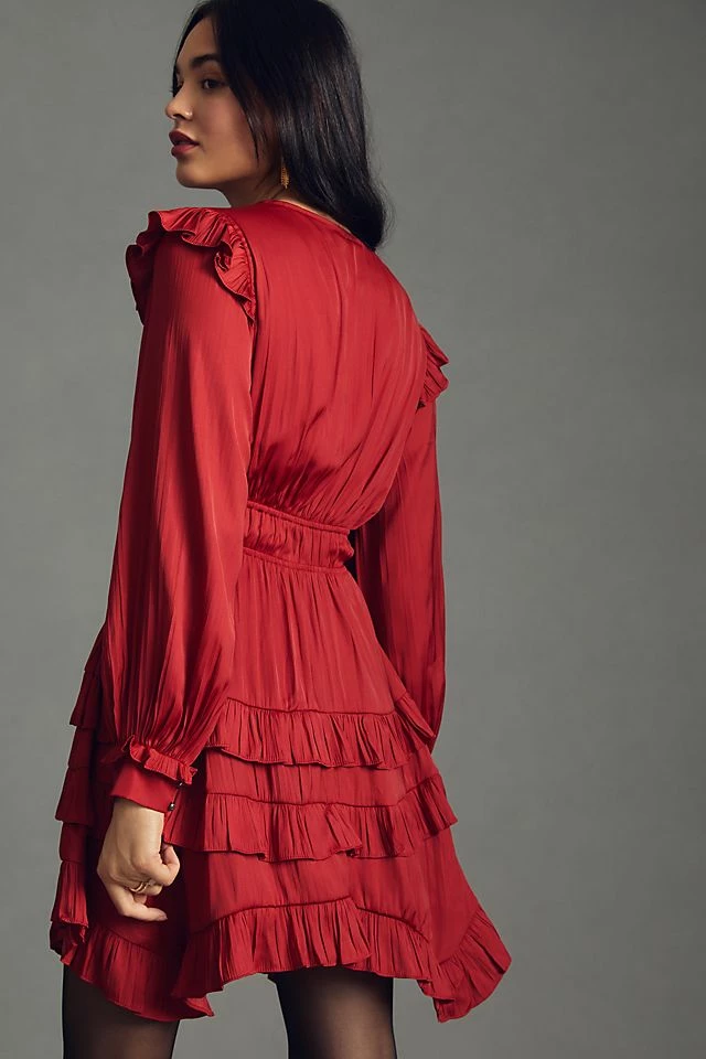 By Anthropologie Tiered Ruffled Mini Dress Coupon ???? By Anthropologie Tiered Ruffled Mini ???? Dress RED ✔️ -PAIGE-shop unnamed file 3628