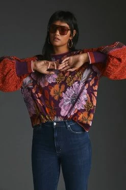 Hot Sale ???? Bl-nk Contrast Eyelet Pullover PURPLE MOTIF ???? -PAIGE-shop unnamed file 3636