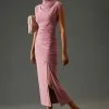 Best Sale ⌛ By Anthropologie Ruched Side-Slit ???? Dress RASPBERRY ???? -PAIGE-shop unnamed file 3652