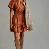 Budget ⌛ The Somerset Collection By Anthropologie The Somerset Mini ???? Dress: Faux Leather Edition BROWN ???? -PAIGE-shop unnamed file 3664