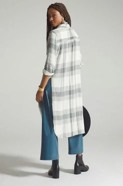 Outlet ???? Pilcro Longline Plaid Buttondown GREY ⌛ -PAIGE-shop unnamed file 3679