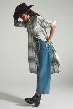 Outlet ???? Pilcro Longline Plaid Buttondown GREY ⌛ -PAIGE-shop unnamed file 3680