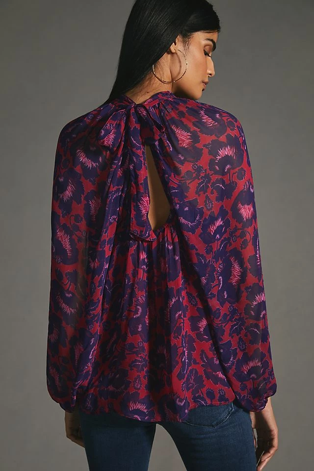 Maeve Sheer Tunic Blouse Coupon ⭐ Maeve Sheer Tunic Blouse RED MOTIF ???? -PAIGE-shop unnamed file 3708