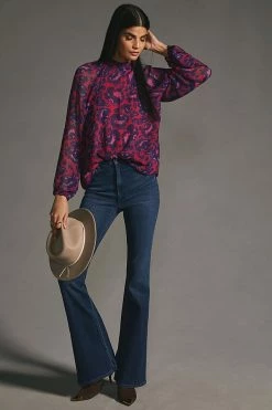 Coupon ⭐ Maeve Sheer Tunic Blouse RED MOTIF ???? 5 Coupon ⭐ Maeve Sheer Tunic Blouse RED MOTIF ???? -PAIGE-shop unnamed file 3710