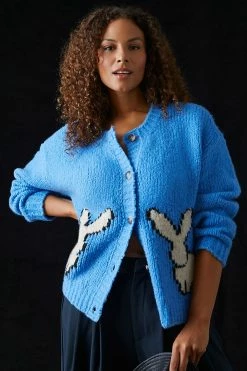 Hot Sale ???? Maeve Bunny Slope Cardigan Sweater BLUE ???? -PAIGE-shop unnamed file 3719
