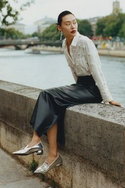 Top 10 ???? Maeve Pearl-Embellished ???? Shirt WHITE ???? -PAIGE-shop unnamed file 3739