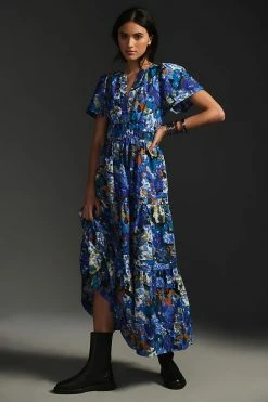 Front Page 21 Best Sale 👍 The Somerset Collection By Anthropologie The Somerset Maxi 👗 Dress SAPPHIRE 🥰