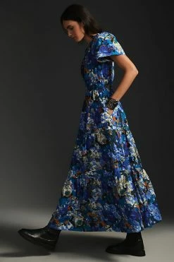 Best Sale 👍 The Somerset Collection By Anthropologie The Somerset Maxi 👗 Dress SAPPHIRE 🥰 -PAIGE-shop unnamed file 3746