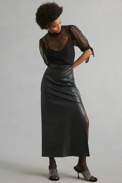 Hot Sale 👏 By Anthropologie Sheer Tulle Blouse BLACK 🤩 -PAIGE-shop unnamed file 3774