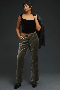 Hot Sale ???? Pilcro Demilune Mid-Rise 33" Bootcut Velvet ???? Jeans GREY ❤️ -PAIGE-shop unnamed file 3816