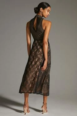 Budget ???? By Anthropologie Structured Midi ???? Dress BLACK ✨ -PAIGE-shop unnamed file 3818