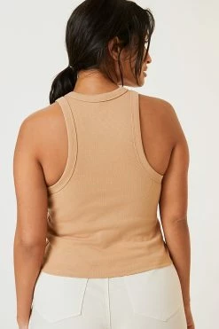 Flash Sale ???? Maeve Cropped Racerback Tank CAMEL ???? -PAIGE-shop unnamed file 3831