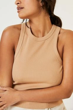 Flash Sale ???? Maeve Cropped Racerback Tank CAMEL ???? -PAIGE-shop unnamed file 3832