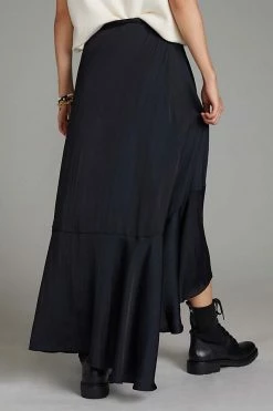 Best Sale ???? Maeve Ruffled Wrap Maxi ???? Skirt BLACK ???? -PAIGE-shop unnamed file 3837