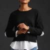 Best deal ???? By Anthropologie Cutout Twofer Sweater BLACK ????
