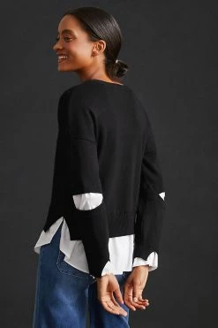Best deal ???? By Anthropologie Cutout Twofer Sweater BLACK ???? -PAIGE-shop unnamed file 3843
