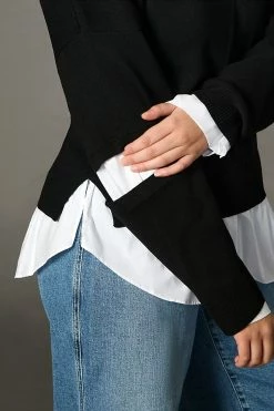 Best deal ???? By Anthropologie Cutout Twofer Sweater BLACK ???? -PAIGE-shop unnamed file 3845