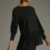 Promo ✨ By Anthropologie Tulle Sweatshirt BLACK ???? -PAIGE-shop unnamed file 3852