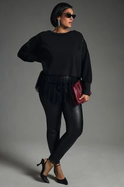 Promo ✨ By Anthropologie Tulle Sweatshirt BLACK ???? -PAIGE-shop unnamed file 3857