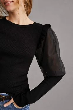 Best deal ???? By Anthropologie Mutton Sleeve Sweater BLACK ???? -PAIGE-shop unnamed file 3865