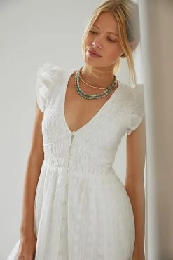 Promo ✨ By Anthropologie The Peregrine Midi ???? Dress WHITE ???? -PAIGE-shop unnamed file 3873