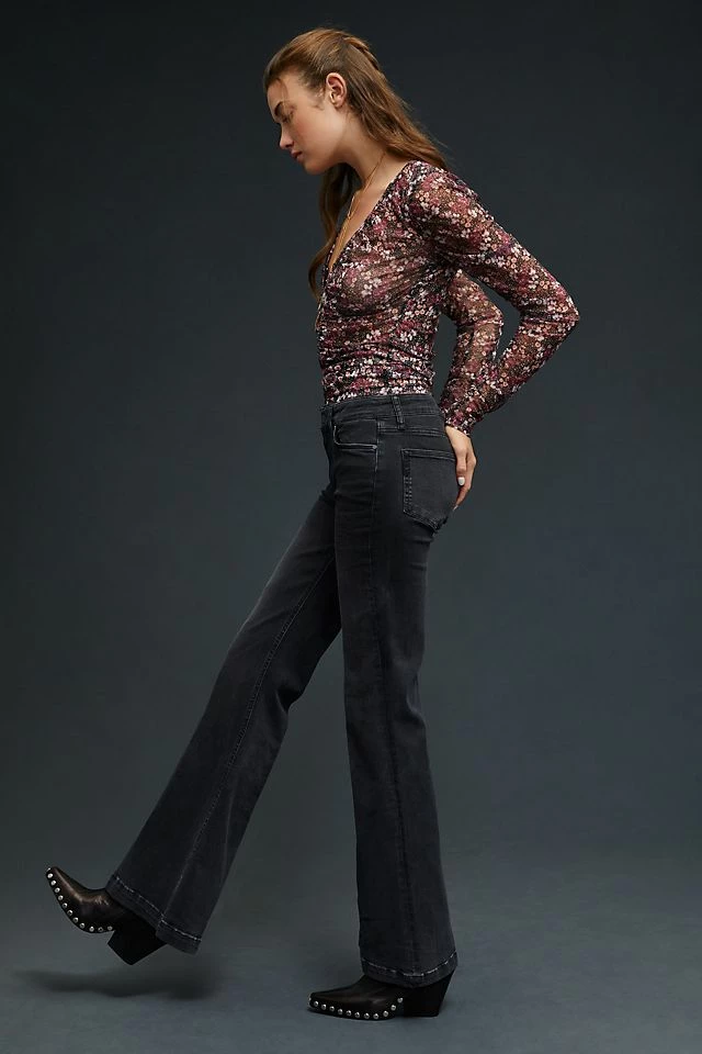 Paige Genevieve High-Rise Flare Jeans Promo ???? Paige Genevieve High-Rise Flare ???? Jeans BLACK WILLOW ???? -PAIGE-shop unnamed file 3905