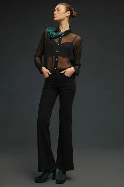 Discount ???? Paige Genevieve High-Rise Flare ???? Jeans BLACK SHADOW ???? -PAIGE-shop unnamed file 3924