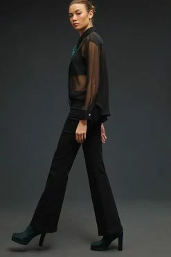 Discount ???? Paige Genevieve High-Rise Flare ???? Jeans BLACK SHADOW ???? -PAIGE-shop unnamed file 3926