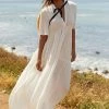 Top 10 ???? By Anthropologie Flowy Maxi ???? Dress IVORY ⌛