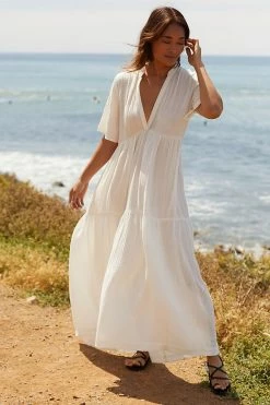 Top 10 ???? By Anthropologie Flowy Maxi ???? Dress IVORY ⌛ -PAIGE-shop unnamed file 3977