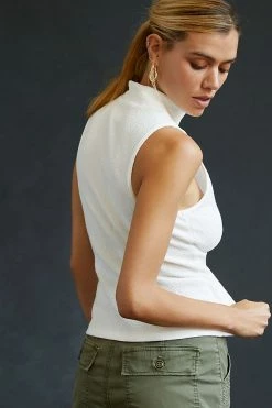 Outlet ???? Maeve Structured Mock Neck Top IVORY ???? -PAIGE-shop unnamed file 4017