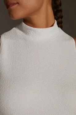 Outlet ???? Maeve Structured Mock Neck Top IVORY ???? -PAIGE-shop unnamed file 4019