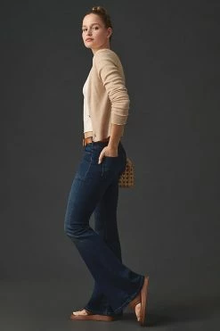 Brand new ✨ Pilcro The Icon Low-Rise Flare ???? Jeans DARK BLUE ???? 7 Brand new ✨ Pilcro The Icon Low-Rise Flare ???? Jeans DARK BLUE ???? -PAIGE-shop unnamed file 4071