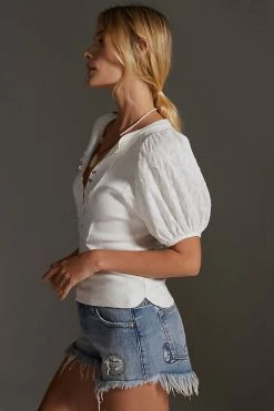 Buy ???? Pilcro Bella Henley Top WHITE ???? 3 Buy ???? Pilcro Bella Henley Top WHITE ???? -PAIGE-shop unnamed file 4073