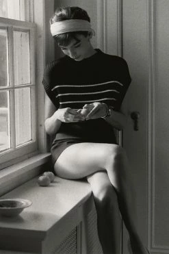 Best deal 🔥 Maeve Mock Neck Sweater Tee BLACK/IVORY ⌛